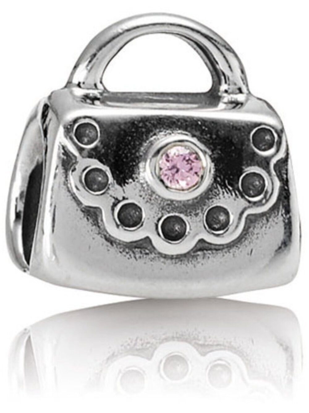 Authentic Pandora Purse with Pink CZ Charm – 790309PCZ Sterling Silver (Retired) - Picture 7 of 7